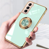 Dark Green Shockproof Ring Holder Case Cover for Samsung S22 Ultra S22 Plus Note 20 - Samsung Galaxy S22Ultra