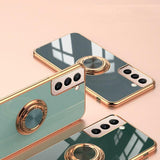 Dark Green Shockproof Ring Holder Case Cover for Samsung S22 Ultra S22 Plus Note 20 - Samsung Galaxy S22Ultra