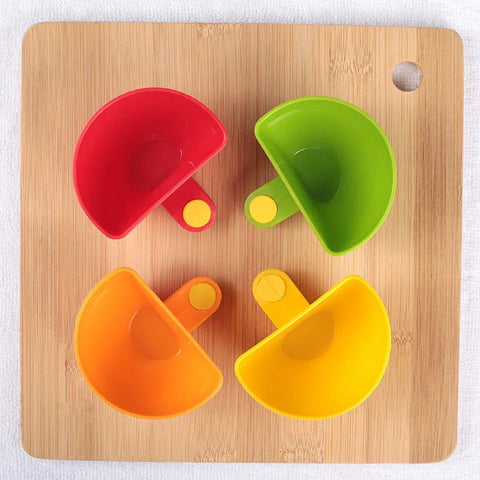 8PCS Plastic Salad Dressing Box Set Double Clip Bowl Snack Container with Spoon