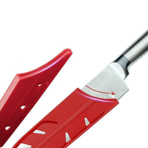 Plastic Knife Sheath Edge Guard Cover Scabbard Slicing Blade Red Protector Chef - Scabbard-7in