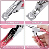 Acrylic Nail Tip Cutter False Nail Clipper U Shape Manicure Art Trimmer Tool - Pink