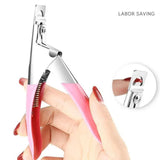 Acrylic Nail Tip Cutter False Nail Clipper U Shape Manicure Art Trimmer Tool - Pink
