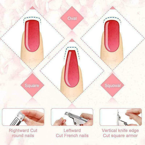 Acrylic Nail Tip Cutter False Nail Clipper U Shape Manicure Art Trimmer Tool - Red