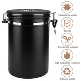 Coffee Powder Sealed Jar Airtight Storage Container for Kitchen Tea Sugar Beans - Silvery-1500ml