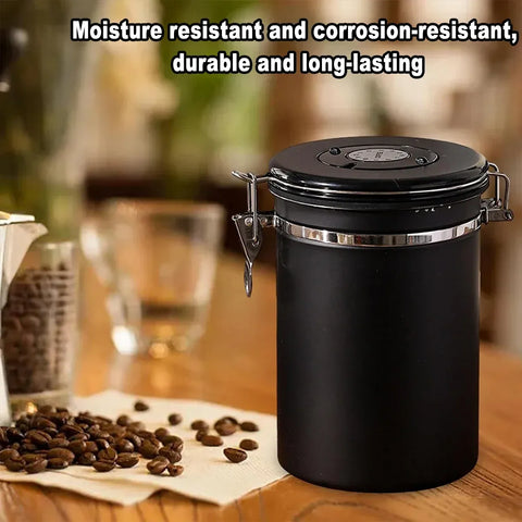 Coffee Powder Sealed Jar Airtight Storage Container for Kitchen Tea Sugar Beans - Silvery-1500ml