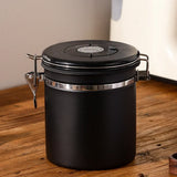 Coffee Powder Sealed Jar Airtight Storage Container for Kitchen Tea Sugar Beans - Silvery-1500ml