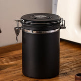 Coffee Powder Sealed Jar Airtight Storage Container for Kitchen Tea Sugar Beans - Silvery-1500ml
