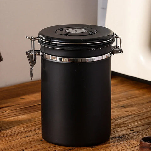 Coffee Powder Sealed Jar Airtight Storage Container for Kitchen Tea Sugar Beans - Silvery-1500ml
