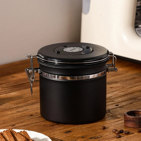 Coffee Powder Sealed Jar Airtight Storage Container for Kitchen Tea Sugar Beans - Silvery-1500ml