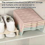 5pcs Double Layer Shoe Rack Simple Storage Organizer Space Saving Shoe Holder - Blue