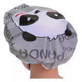 Reusable Women Girls Hair Wrap Waterproof Shower Bath Shower Cap Hat - Panda