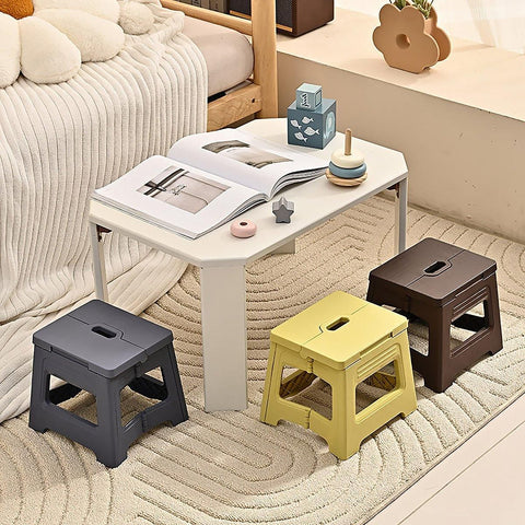 Portable Adjustable Folding Plastic Stool Retractable Outdoor Fishing Chair - Brown