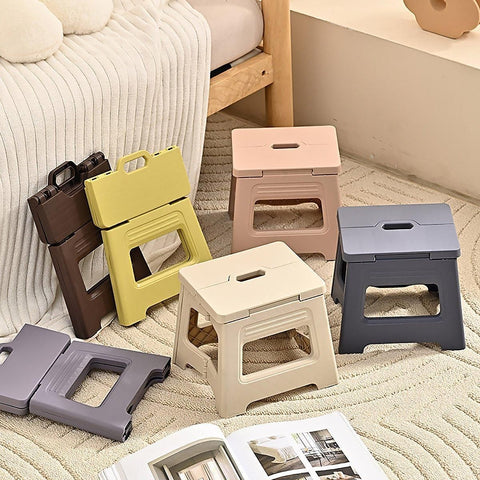 Portable Adjustable Folding Plastic Stool Retractable Outdoor Fishing Chair - Brown