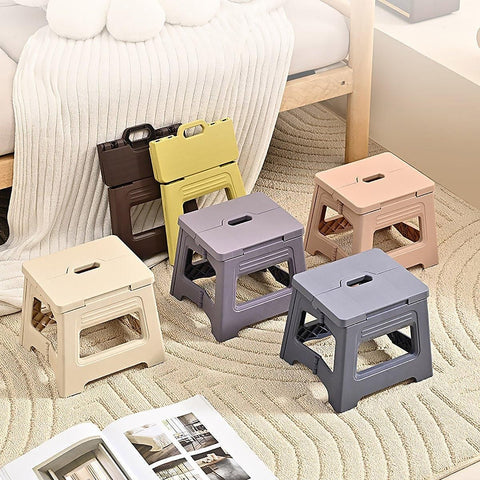 Portable Adjustable Folding Plastic Stool Retractable Outdoor Fishing Chair - Purple