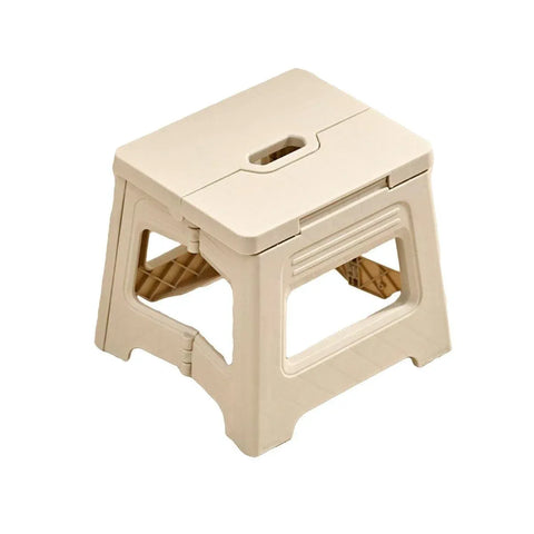 Portable Adjustable Folding Plastic Stool Retractable Outdoor Fishing Chair - White