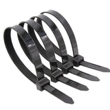 50X Cable Ties Zip Ties Nylon Uv Stabilised Black Cable Tie - 7.2*300mm
