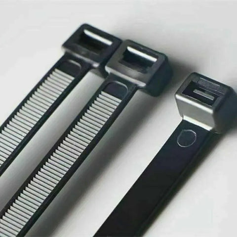 50X Cable Ties Zip Ties Nylon Uv Stabilised Black Cable Tie - 7.2*300mm