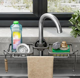 Multifunctional Faucet Shelf Kitchen Storage Sink Draining Basket Household Rack - Grey