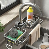 Multifunctional Faucet Shelf Kitchen Storage Sink Draining Basket Household Rack - Grey