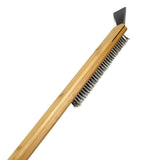 Long Handle Pizza Oven Brush Steel Wire BBQ Grill Cleaner with Scraper 57.5cm