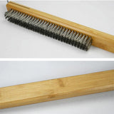 Long Handle Pizza Oven Brush Steel Wire BBQ Grill Cleaner with Scraper 57.5cm