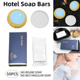 50pcs Hotel Soap Bars for Guesthouse Bathroom Travel Toiletries Set Hotel Use - Rectangle