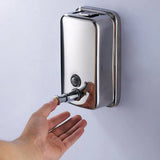 Stainless Steel Wall Mounted Soap Dispenser Hotel Bathroom Sanitizer Bottle - 800ML