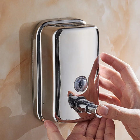 Stainless Steel Wall Mounted Soap Dispenser Hotel Bathroom Sanitizer Bottle - 800ML