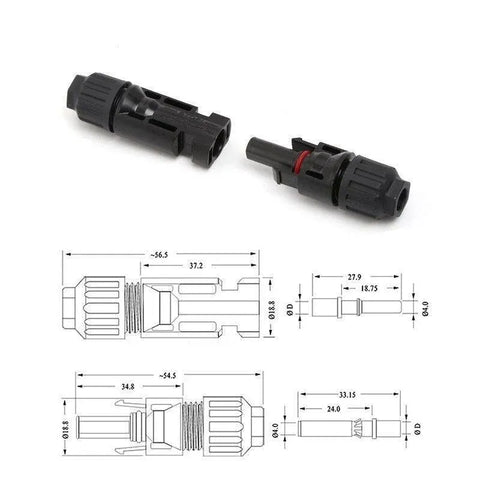 5-20 Pairs PV Connectors Solar Panel 30A Line Plug Socket Male Female IP67 - 5 Pairs