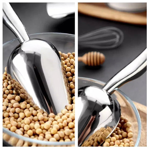 4 Sizes Aluminum Alloy Ice Shovel Flour Rice Scoop Multipurpose Kitchen Tool - S