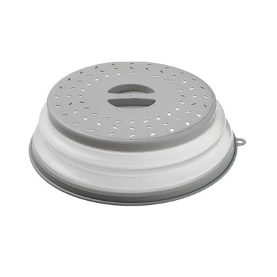 Multifunctional Microwave Oven Food Cover Heat Resistant Folding Splash Guard - Grey