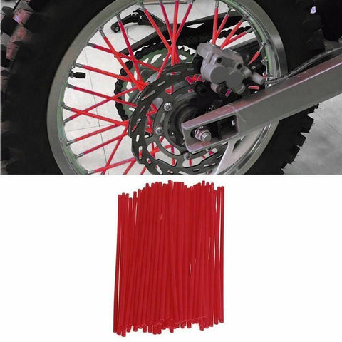 72PCS Wheel Spoke Wrap Sleeves Mountain Bike Bicycle Mtb Wraps Skins Covers - Pink