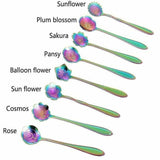 8X Spoon Long Handle Dessert Tea Coffee Mixing Spoon Stainless Steel Teaspoon - Gold