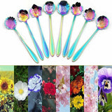 8X Spoon Long Handle Dessert Tea Coffee Mixing Spoon Stainless Steel Teaspoon - Gold