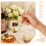 8X Spoon Long Handle Dessert Tea Coffee Mixing Spoon Stainless Steel Teaspoon - Gold