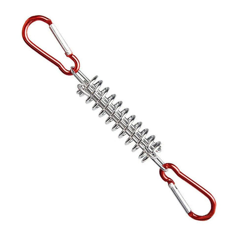 1-15PCS Outdoor Camping Tent Spring Wind Rope Buckle Fix Hook Buckles Silver Red - 1pair