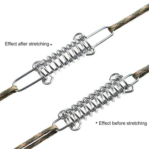 1-15PCS Outdoor Camping Tent Spring Wind Rope Buckle Fix Hook Buckles Silver Red - 1pair