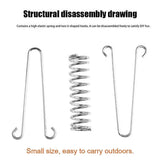 1-15PCS Outdoor Camping Tent Spring Wind Rope Buckle Fix Hook Buckles Silver Red - 1pair
