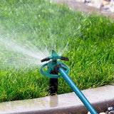 Small Disc Sprinkler 360 Degree Rotating Garden Sprayer Three Prong Spray Water - Green