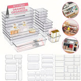Transparent Plastic Drawer Organiser Set Multifunctional Desktop Storage Box - 13PCS