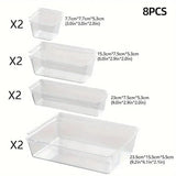 Transparent Plastic Drawer Organiser Set Multifunctional Desktop Storage Box - 13PCS