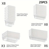 Transparent Plastic Drawer Organiser Set Multifunctional Desktop Storage Box - 13PCS