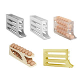 Automatic Scrolling Egg Holder 2/4-Tier Storage Box Container for Refrigerator - Grey (4-Tier)