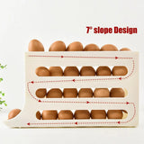 Automatic Scrolling Egg Holder 2/4-Tier Storage Box Container for Refrigerator - Grey (4-Tier)