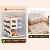 Automatic Scrolling Egg Holder 2/4-Tier Storage Box Container for Refrigerator - Grey (4-Tier)