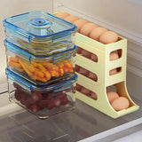 Automatic Scrolling Egg Holder 2/4-Tier Storage Box Container for Refrigerator - Grey (4-Tier)