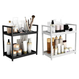 Multi-layer Cosmetic Storage Rack Desktop Organizer for Bathroom Dormitory Use - Black