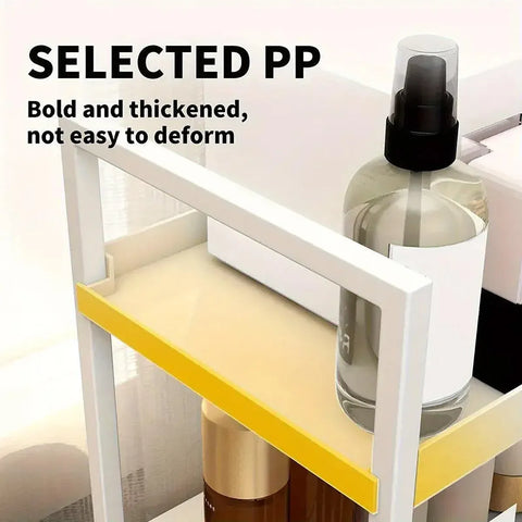 Multi-layer Cosmetic Storage Rack Desktop Organizer for Bathroom Dormitory Use - Black