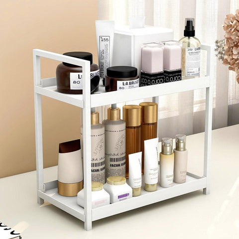 Multi-layer Cosmetic Storage Rack Desktop Organizer for Bathroom Dormitory Use - Black