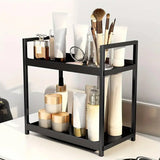 Multi-layer Cosmetic Storage Rack Desktop Organizer for Bathroom Dormitory Use - Black